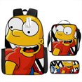thumbnail image 1 of The Simpsons Cartoon School Bag, Student Backpack Three-piece-QIUPING, 1 of 4