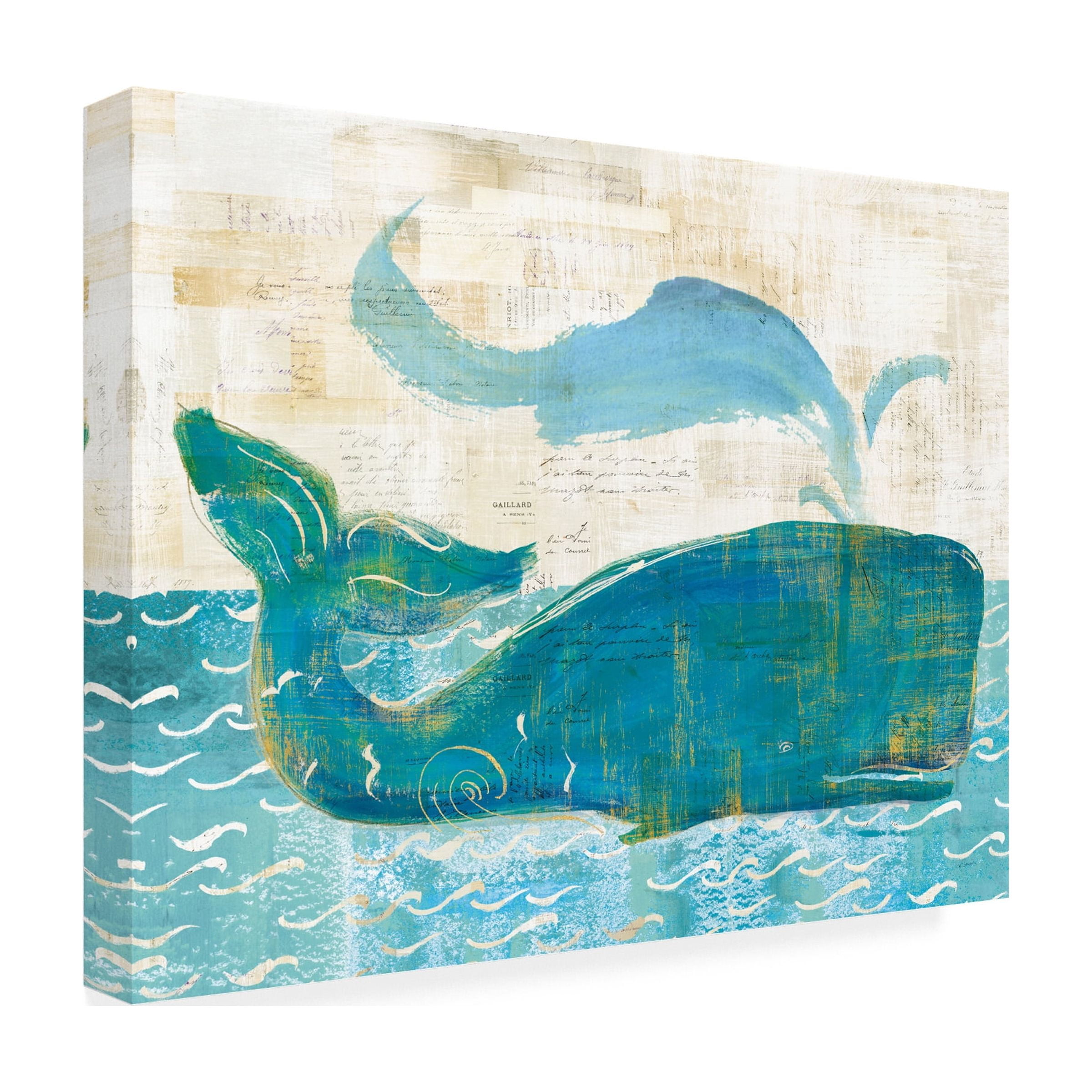 Trademark Fine Art 'On the Waves I Whale Spray' Canvas Art by Sue Schlabach