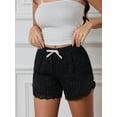 thumbnail image 4 of Michellecmm  Women’s Lace Trim Shorts Cute Elastic High Waist Little Bow Shorts, 4 of 9