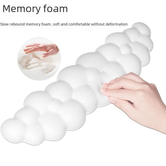 Reposamanos con teclado en la nube, reposamuñecas de cuero antideslizante para escritorio, oficina, mecanografía, reposamanos con teclado en la muñeca