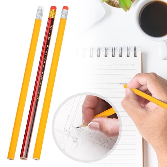 CoreLiving HB #2 Pencils, Unsharpened Wood Cased Graphite Writing Pens with Erasers, Hexagonal Smooth Drawing Pencils for Office Exams and Professional Sketching, 1 Pc