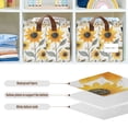 thumbnail image 4 of Yayeee Foldable Storage Basket for Shelves with Handles Waterproof Cloth Bins, White Watercolor Sunflowers, 4 of 7