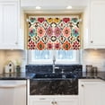 thumbnail image 5 of Yayeee Kitchen Curtains Tier Pair Light Filtering 27"x36" Rod Pocket Short Cafe Window Panel, Colorful Flowers, 5 of 7