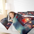 thumbnail image 4 of Feelyou Christmas Holiday Full Size Comforter Sets, Xmas Tree Snowflake Bedding Comforter Set, Vintage Western Festival Reversible Bedding Sets, Microfiber Bedroom Decor, 3pcs, 4 of 8
