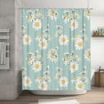 thumbnail image 5 of Disketp Floral Daisy Stall Fabric Shower Curtain Liner Waterproof - 72" x 72", Lightweight Stall Size Shower Curtain Machine Washable - 60x72, 5 of 5