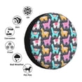 thumbnail image 4 of Sikiie Colorful Alpaca PVC Leather Spare Tire Wheel Cover Spare Tire Cover, for Car Truck SUV Camper Trailer Universal Fit(14-17in)-14 inch, 4 of 6