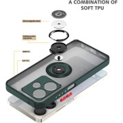 Case for Infinix Hot 30i Case with Stand, Compatible with Magnetic Car Phone Mount, Ultra Slim Infinix Hot 30i Phone Case for Women Men Shockproof Protective Cases Cover (Dark Green)
