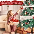 thumbnail image 4 of Pre-lit Artificial Christmas Tree, 6FT Pre-Decorated Artificial Hinged Xmas Tree with 800 Flocked Frosted Tips & 58 Red Berries for Holiday Party Home, 4 of 8