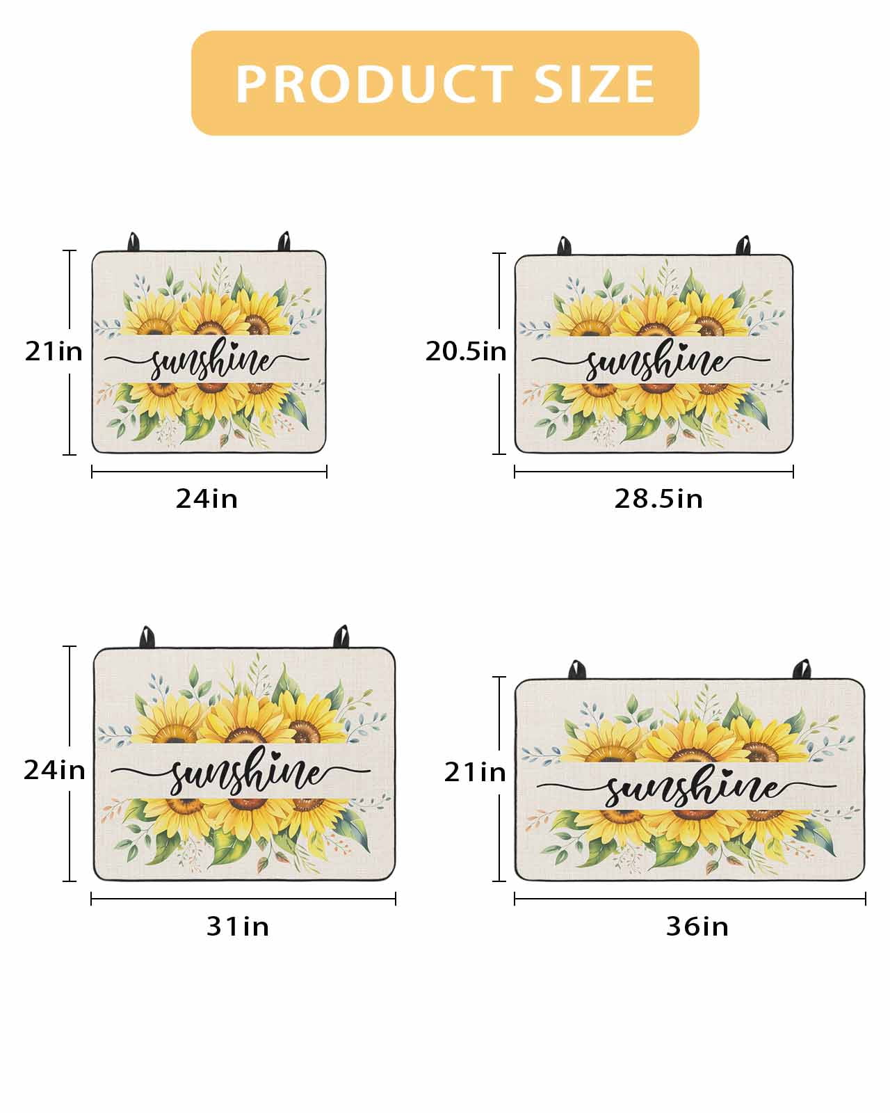 Large Induction Cooktop Protector Mat Sunflowers Stove Top Covers for Electric Stove, Summer Country Yellow Botanical Floral Leaves Decorative Stove Burner Cover Mats, Glass Top Stove Cover