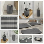 Nestl 23 Piece Bathroom Accessory Gift Set, Bathroom Shower Curtain Set, And Bath Rug Set, Gray