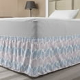 thumbnail image 1 of Leaves Bed Skirt, Abstract Botanical Leaf Designs Pattern, Elastic Bedskirt Dust Ruffle Wrap Around for Bedding Decor, 4 Sizes, Baby Pink Ceil Blue, by Ambesonne, 1 of 2