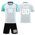 thumbnail image 1 of Custom Football Kit Set for Adult and Child, Name Number Team Logo DIY Family Match Personalized Jersey Shirt Shorts Set, Dad and Son Matching Outfits Light Blue XS, 1 of 6