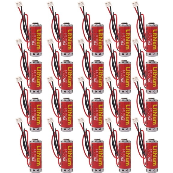 20 PCS er10/28 800mAh Battery ER10280 3.6V PLC Lithium Battery for Mitsubishi FX2NC-32BL ER10/28 with Plug