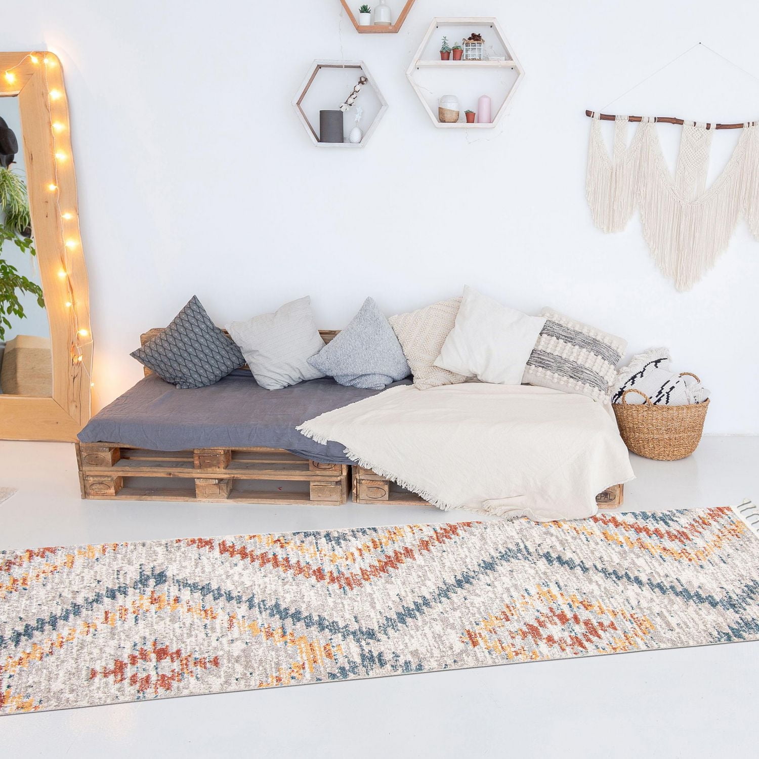 ECARPET Southwestern Rug for Hallway, Kitchen Sun Collection