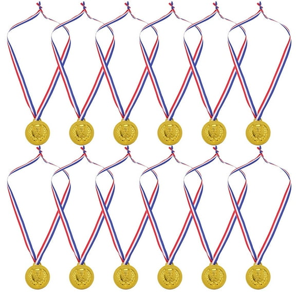 Zehuanyu 50pcs Gold Metal Medals 1st Place Award Medals Basketball Winner Prizes with Neck Ribbon Sports Awards for Competition Sports Party