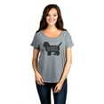 thumbnail image 2 of Thread Tank Havanese Dog Silhouette Women's Relaxed Slouchy Dolman T-Shirt Tee Heather Grey Large, 2 of 4