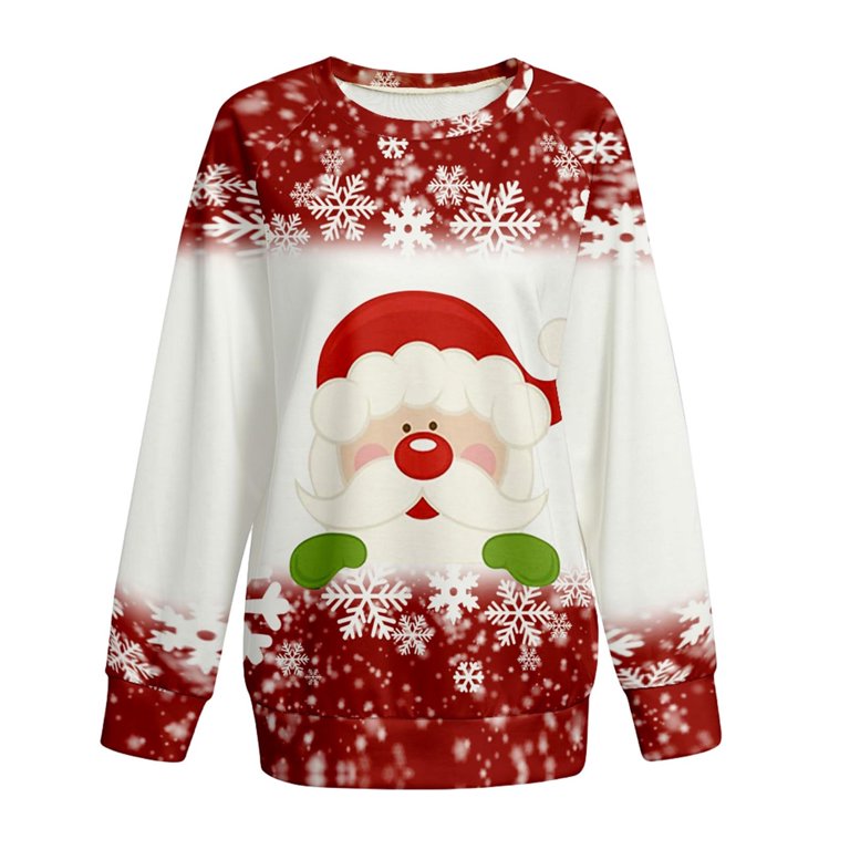 Ugly Christmas Sweater for Women Funny Cute Reindeer Sweatshirt Striped  Color Block Shirt Good Morning Shirt Best Gifts Womens Clothing Cheap  Clearance Sale 