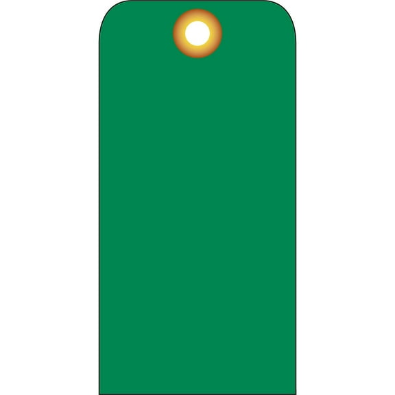 National Marker Accident Prevention Tags Green Blank 6X3 .015 Mil Unrip Vinyl 25 Pk W/ Grommet