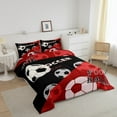 thumbnail image 3 of Erosebridal Soccer Comforter Set King Size Football Games Bedding Set Red Comforter Sports Theme Quilt Set, 3 of 7