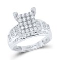 thumbnail image 4 of Bague de Fiançailles de Mariage en Or Blanc 10kt pour Femmes, Diamant Rond, 7/8 Cttw, 4 of 4