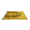 thumbnail image 2 of Ahgly Company Machine Washable Indoor Square Medallion Yellow Traditional Area Rugs, 3' Square, 2 of 4