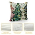 thumbnail image 4 of PHYHOO Merry Christmas Decorative Throw Pillow Covers, Xmas Tree Snowman Pink Outdoor Home Decor, Stripes Holiday Cushion Case White, 4 of 5