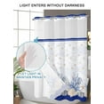 thumbnail image 4 of No Hook Cloth Fabric Shower Curtain with Snap in Liner, Blue Coastal Shell Waterproof Shower Curtains Set with See Through Top Window, Nautical Starfish Seahorse Conch Bath Curtains Shower 66"x72", 4 of 6