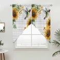 thumbnail image 2 of Swag Valance Curtains for Windows, Sunflower Light Filtering Kitchen Curtains with Rod Pocket, Summer Flowers Hummingbird Vintage Decorative Window Treatment Valances for Living Room, 28x36 - 2 PCS, 2 of 9