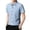 Light Blue, variant on IWRICH Men's Striped Short Sleeve Dress Shirts Button down Classic Shirt Regular Fit Business Shirt for Summer Red XL