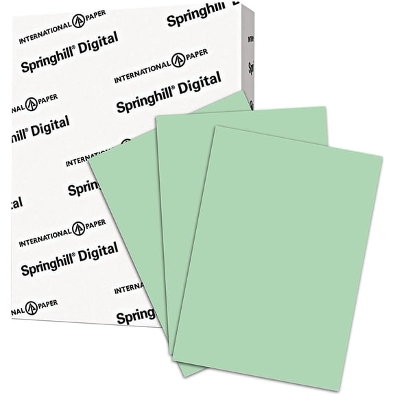 Springhill Green Colored Paper, 24lb Copy Paper, 89gsm, 8.5 x 14 printer paper, 1 Ream / 500 Sheets - Pastel Paper with Smooth Finish (024225R)