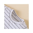 thumbnail image 4 of Franhais 2 Pieces Baby Suit Set, Striped Round Neck Short Sleeve Romper+ Solid Color Suspender Shorts for Boys, 0-24 Months, 4 of 9