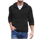 thumbnail image 2 of Ceisia Men's Summer Gift Casual Solid Color Fleece Zipper Round Neck Long Sleeve Jacket - Comfortable Daily Outdoor Wear, 2 of 9