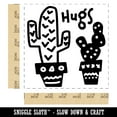 thumbnail image 2 of Cactus Hugs Doodle Self-Inking Rubber Stamp Ink Stamper - Blue Ink - Large 1-1/2 Inch, 2 of 7
