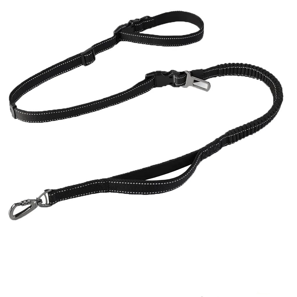 Hands Free Dog Leash 6 In 1 Waist Dog Lead Adjustable 8Ft Bungee Dog Leash With Nylon Double Handle For Walking/Running/Training