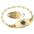 thumbnail image 1 of MedicEngraved Yellow Gold Stainless Steel Custom Medical Alert Bracelet - 5mm Heart Link, 1 of 7