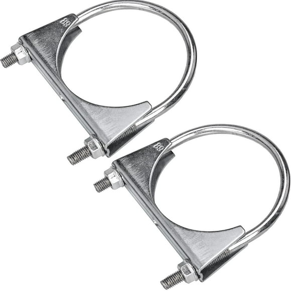 2pcs Exhaust Pipe Clamps, 89mm U Bolt Clamp Universal Exhaust Pipe Clamps For Pipe Fittings, Antenna Mount, Hose Clamp