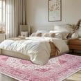 thumbnail image 3 of Ultrug Vintage Floral Print Rugs Soft Boho Carpet Retro Distressed Area Rug for Living Room Bedroom Home Decor,6'x9',Pink, 3 of 7
