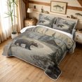 thumbnail image 3 of Manfei Vintage Farm Bear Quilt King, Woodland Cottage King Coverlet Set, Brown, Black Reversible, 3-Piece, 1 Bedspread and 2 Pillowcases, 3 of 7