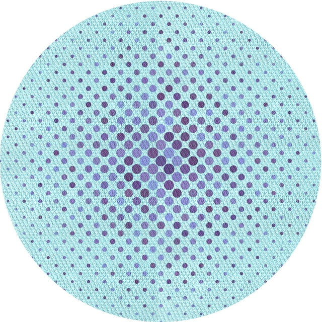 Ahgly Company Tapis de Zone Rond d'Intérieur Lavable à la Machine, Style Transitionnel, Bleu Denim, 3 Pieds Rond