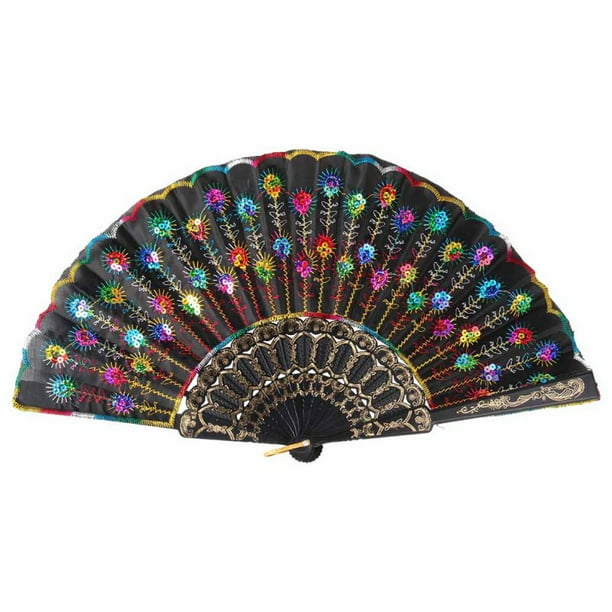 Peacock Hand Fans, Hand Held Folding Fan for Women