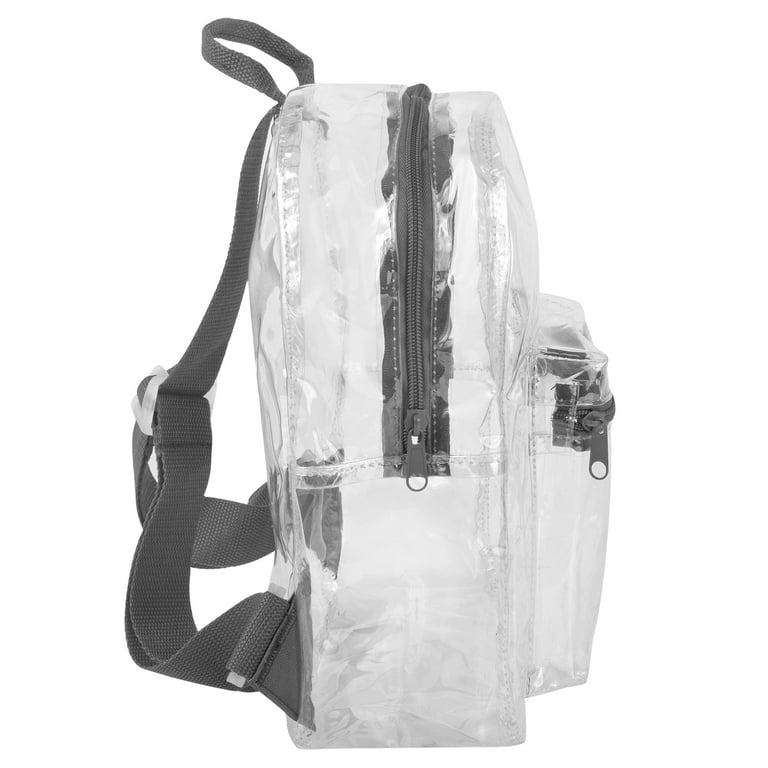 MADISON u0026 DAKOTA Water Resistant Clear Mini Unisex Backpacks for Beach,  Travel Stadium Approved Bag with Adjustable Straps - Gray - Walmart.com