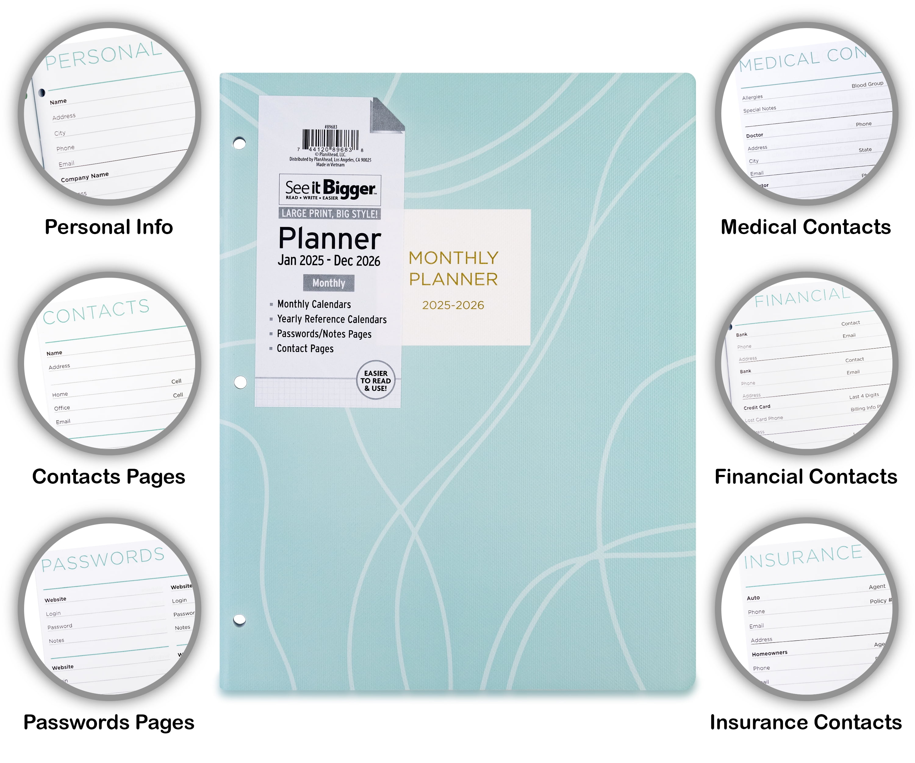 See it Bigger Oct 2024 - Dec 2025 Weekly Dated Planner (4.5