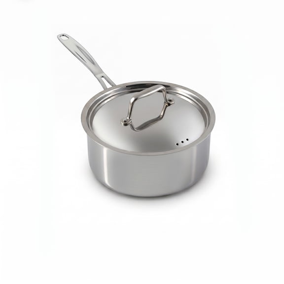 Nuwave 3-Quart Stainless Steel Saucepan with Vented Lid, Tri-Ply Construction, Premium 18/10 Stainless Steel