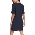 thumbnail image 5 of ANYJOIN Women Summer Dresses V Neck Ruffle Short Sleeve Sundress Casual Shift Dress, 5 of 5