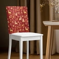 thumbnail image 2 of TSOVTHRID Chairs Back Slipcovers for Dining Room Chair Back Protector Cover Stretch Chair Cover for Home Kitchen Living Room Party Christmas Decor, Golden Reindeer Christmas Tree Print, Set of 2, 2 of 7