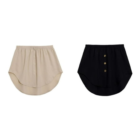 2-Pack Lower Mini Shirt Women s Extensions Top All Bottom Layering Waist Mini With Elastic Shirt Band Extender Dress For Women Womens Long Skirt Silk Skirt Long Skirt Mini Denim Skirt Lingerie Skirt