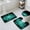 Blue, variant on Teal Black Floral Bath Mat 3 Piece Bathroom Rug Set, Modern Minimalist Ombre Botanical Non Slip Bath Rug Contour Mat and Toilet Lid Cover, Absorbent Shower Mats Soft Bath Rugs and Mats Sets