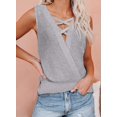 thumbnail image 3 of Womens Sexy V-Neck Sleeveless Sweater Vest Fashion Fall Classic Loose Solid Color Pullover Top, 3 of 5