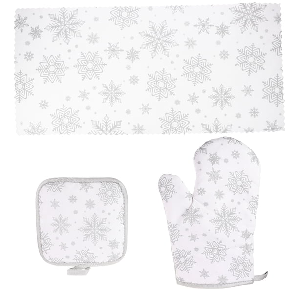 ColoMX 1 Juego de guantes para horno navideños y agarraderas para ollas, toalla, guante para hornear resistente al calor para cocina