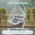 thumbnail image 4 of TOPCHANCES Egg Chair Cushion Only, Water-Resistant Outdoor Rocking Chair Cushion, Thick Papasan Seat Cushion with Ties for Patio, Porch, Balcony, Garden (Light Gray), 4 of 9